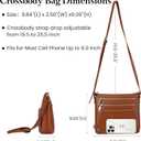 befen Genuine Leather Crossbody Bags for Women, Medium Anti-Theft Shoulder Purse with Built in RFID Wallet for Travel (Cognac Brown)