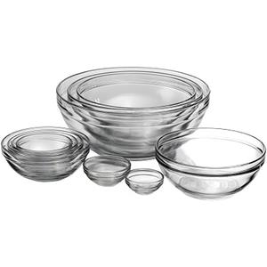 Anchor Hocking 10 Piece Mixing Bowl Set, Nesting Serving Bowls & Mixing Bowls (1 oz, 2 oz, 4 oz, 6 oz, 10 oz, 16 oz, 1 Qt, 1.5 Qt, 2.5 Qt, 3.5 Qt)