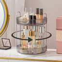 Rotating Makeup Organizer for Vanity 2 Tier, High-Capacity Skincare Clear Make Up Storage Perfume Organizers Cosmetic Dresser Organizer Countertop 360 Spinning Grey (2 Tier, Suya Grey)