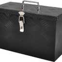 16 Inch Aluminum Tool Box, Truck Bed Storage Underbody Tool Organizer with Top Handle,Lock and 2 Keys for Truck,Trailer,Pickup,RV,16"X7.5"X10",Black