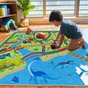 Kids Rugs for Playroom - Soft & Non-Slip 8x10 Feet Dinosaur Play Mat,Childrens Dinosaurs Carpet Washable Rug for Classroom Nursery Bedroom Boys