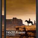 A PLUS MAX 14x20 Picture Frame Set of 2 Black Light Weight Wall Mount