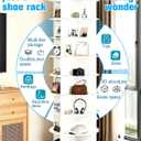 8 Tier Rotating Shoe Rack Tower, Spinning Shoe Organizer Rotating Shelf, Space-Saving 360 Revolving Shoe Rack Storage Round Carousel for Entryway, Closet & Bedroom (Shoe Rack 01)