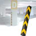 XPLKQXE Reflective Rubber Wall Corner Guard, Rubber Wall Protector Corner Protector, for Parking Protection Car Corner Guardrail Post (Color : Black+Yellow, Size : 2pcs)
