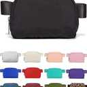 Fanny Pack Crossbody Bag Trendy Waterproof Small Sling Cross Body Purse for Women Men Fashion Waist Packs Mini Belt Pouch Chest Bum Hip Bag Lulu Dupes for Travel Vacation Running Black