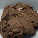 MooMee Bedding Duvet Cover Set 100% Washed Cotton Linen Like Textured Breathable Durable Soft Comfy (Solid Cocoa Brown, Queen 90"x90")