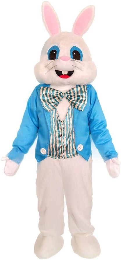 Easter Party Rabbit Costume Bunny Costume Plush Halloween Animal Mascot Costume (White)