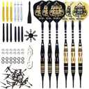 Soft Tip Darts Set - Professional Darts with Customizable Configuration, Aluminum & Plastic Shafts, O-Rings, Flights, Dart Tool, 50PC Extra 2BA Tips (19g-Black C-STC10443)