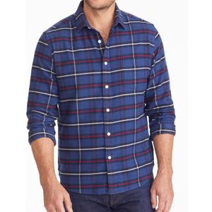 UNTUCKit Flannel Long Sleeve Button Down Shirt (Small, Blue)