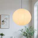 White Round Paper Lantern Lampshade, 20"x20'' Large Paper Lanterns Pendant Light Shade, Chinese Foldable Design for Living Room, Bedroom, Ceiling Lampshade Party Decor