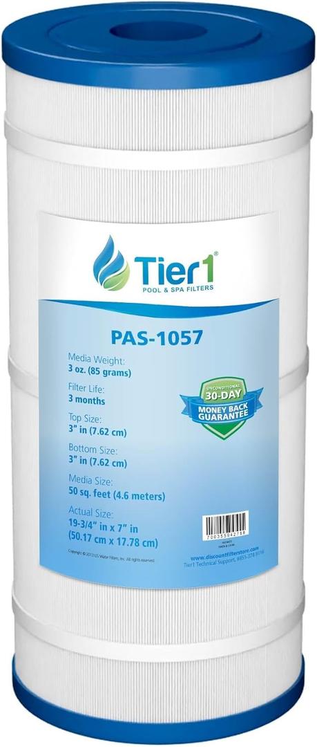 Tier1 Replacement for Hayward Pool Filter Cartridge C500 | Compatible with CX500RE, Pleatco PA50, Unicel C-7656 | 19-5/8" x 7" | Trilobal Fabric | Washable High Flow Pool Cartridge