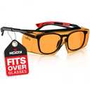 NoCry Blue Light Blocking Safety Glasses Over Eyeglasses with 100% UV Protection — UV Light Protection with Anti-Fog & Anti-Scratch Lenses; ANSI Z87.1 Certified — Adjustable Temples with Anti-Slip Tip