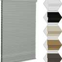 MYshade Cordless Blackout Window Blinds & Shades Pull Down Room Darkening Window Shades Light Blocking Honeycomb Cellular Shade for Indoor Windows Easy to Install 27 inch Wide, H50 Grey Blinds (Color-coordinated Grey)