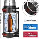 Large Thermosflask- 101oz Stainless Steel Insulated Bottle for Travel with BPA Free Cup - 3L Oversized Vacuum Insulated Thermoses with Handle and Strap for Hot & Cold Drinks