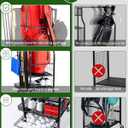 FHXZH Golf Bags Storage Garage Organizer - Golf Bag Stand Fit Single Golf Bags, Golf Clubs, and Golf Equipment Accessories, Golf Bag Storage Rack with Wheels for Garage, Club, Shed, Basement
