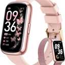 Fitness Trackers for Women Smart Watch: Fitness Tracker with 24/7 Heart Rate Monitor SpO2 Sleep Step Tracker, Pedometer Fitness Watches for Women with 5ATM Waterproof for iPhone Android 2 Bands Pink