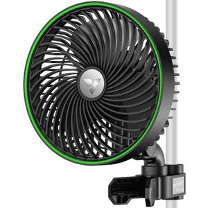 VIVOSUN AeroWave E6 Grow Tent Fan 6, EC Motor, Smart Wifi Control, US Patented Auto Oscillating Clip fan, Weatherproof IP-54, Strong Airflow but Quiet for Hydroponic Ventilation Circulation, 1-Pack (Black)