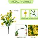 Fall Artificial Flowers for Outdoors, 10 Bundles UV Resistant Artificial Outdoor Flowers, Not-Fading Silk Faux Fall Flowers for Outdoor Planters for Home Garden Porch Decor, Yellow