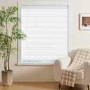 Cordless Zebra Blinds Window Blind Zebra Shade Blinds for Windows Roller Sheer Shades Privacy Light Filtering Shades for Home Kitchen Bathroom (Width 38'' X Height 72'' White)