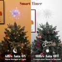 Lewondr Christmas Snowflake Tree Topper, 12.2in Xmas Tree Topper with Glittered Epoxy & 30 Colorful LED, Remote&USB Powered Snowflake Treetop, Xmas Decor for Home Party, 6H Timer&8 Modes, Silver White