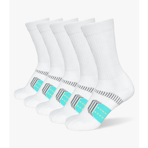 Women's Cushioned Athletic Running Crew Socks Breathable Wicking Comfort Hiking Socks 5 Pairs, Size 6-9