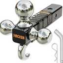 ORCISH Trailer Hitch Tri-Ball Mount with Hook & Pin, Chrome Trailer Ball Sizes 1-7/8", 2" & 2-5/16", Fit 2 Inch Hitch Receiver, 10,000 LBS Max Towing for RVs, SUVs, ATVs & Trucks (Classic)