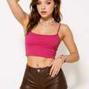 Faux Leather Micro Shorts for Women Y2K Sexy Low Rise Mini Short Rave Outfits Festival Club (Brown, M)
