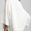 Saodimallsu Womens Short Sleeve Sweater Summer Oversized Cropped Sweaters Casual Crewneck Lightweight Knit Tops (Medium, White)