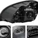 Headlights Assembly Fit For 2008-2016 Freightliner Cascadia,Black Housing Headlamps,Left and Right Pair Set, Including Halogen bulbs | Sunhua Left and Right side headlights assembly Fit for 2008-2016 Freightliner Cascadia