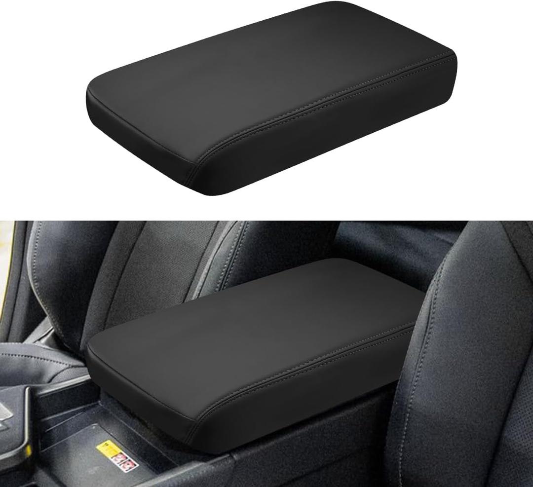 INTGET for 2024 2025 2026 Lexus GX 550 Center Console Cover Leather with Thin Pad Center Arm Rest Cover Middle Console Protector for Lexus GX 550 Accessories 2024 2025 2026 (Black Stitches)