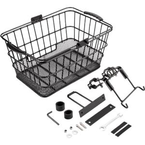 Front Bikes Basket Bicycles Metal Bike Handlebar Baskets Cycling for Electric Bike Easy Assembly Bicycles Metal Handlebar Bag