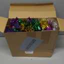 6 ft Artificial Mardi Gras Garland with Lights Mardi Gras Hanging Garland with LED Mixed Ball Carnival Pre Lit Outdoor Decorations for Door Mantle Tree Window Fireplace Kitchen Wall