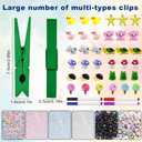 176 Set Cheer Pin Charms with 20 Colored Clothes Pins Wooden Cheer, 42 Mini Resin Animals and Self 4 Adhesive Stickers, 4 Pen, Cheerleaders Pins for Backpacks Ribbon Team Classroom Cheer Gifts Bulk