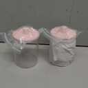 TIPGO Glass Qtip Holder Dispenser for Bathroom - 10 oz Clear Canister Apothecary Jar for Cotton Swabs, Balls, Pads, Floss Picks, Small Containers for Makeup Storage Organizer (2 Pack, Pink)