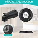 Universal Bathroom Tub Spout with Metal Tub Spout Cover Ring, 5 1/4 Inches Reach Wall Front Mount Faucet with Shower Diverter 1/2" IPS Inside Thread(Matte Black)