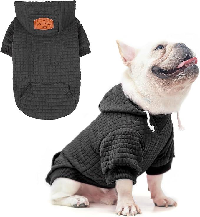 BEAUTYZOO Dog Hoodie for Small Medium Large Dogs, Winter Autumn Warm Dog Clothes, Puppy Warm Clothing, SM Size Dogs, Female and Male, Sweatshirt (S (Back: 12",Chest: 16", Neck: 10"))