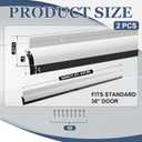 Hicarer 2 Pcs Door Bottom Sweep with Rain Drip 0.5625" W x 2" H x 36" L, Exterior Door Rain Drip Guard, Bottom Weather Stripping, Mill Finish Aluminum with Vinyl Insert(Sliver)