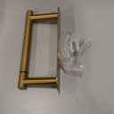 BESy Adhesive or Screw Toilet Paper Holder Wall Mount Rustproof Modern Roll Holder Flexible Pivoting Adjustable Tissue Handle with Self Adhesive or Mounted with Screws Stainless Steel Brushed Gold