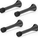 Door Stoppers for Wall  Spring Door Stopper  Black Door Stops  3-1/4"  Black Door Stopper  Pack of 4  Door Stoppers for Bottom of Door  Doorstop  Door Stops for Wall  Home, Offices, Schools