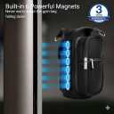 Panmout Hands-Free Magnetic Gym Bag with Gym Bottle - 3-in-1 Water Bottle Holder with 6 Magnets, 3 Pockets, Fits up to 40oz Bottle and Large Phone, Shoulder Strap for Gmy, Hiking and Travel (Black)