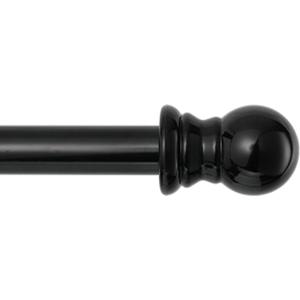 1 Inch Black Curtain Rods for windows, Heavy Duty Adjustable Splicing Single Curtain Rod with Brackets (30-90")