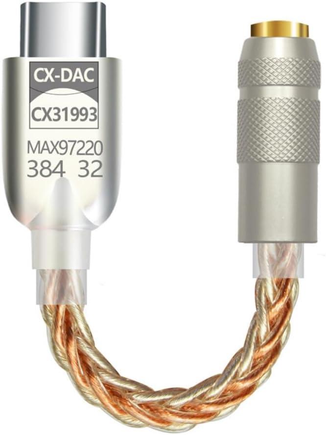 USB C to 3.5mm Sound Adapter with CX31993 MAX97220 Chip Type C Earphones Adapter DAC Cable for iPhone 15 Pro Max Plus, Galaxy S23 Ultra, S21, Pixel 7 iPad Android Phone