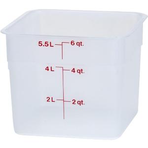 Cambro Food Storage Container - Classic Series Square - 6 QT (Quart) - Commercial Grade for Food Prep (Translucent)