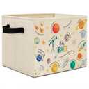 Elefeltclave Space Nursery Storage Bins,Solar System Planet Rocket Cosmic Collapsible Storage Basket Organizer for Kids Boy Bedroom Bathroom Nursery Clothes Toys Books,Toybox for Boys