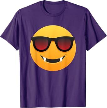 Funny Easy Vampire Face Emoticon T-Shirt XL