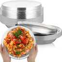 10 Pack 9 Inch Heavy Duty Aluminum Pie Tins Bulk with Lid, Oven and Freezer Safe Disposable Pie Pizza Pan Dessert Baking Cups Ideal for Restaurants Party Favors (Silver)