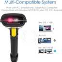 NETUM 2D Barcode Scanner, Compatible with 2.4G Wireless & Bluetooth & USB Wired Connection, Connect Smart Phone, Tablet, PC, 1D Bar Code Reader Work for QR PDF417 Data Matrix (NT-1228BL)