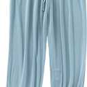 Soft Women's Modal-Cotton Pajama Pants with Pockets & Drawstring - Lounge Pants for Sleeping (Black/Blue/Pink/Gray) (Blue, XL)