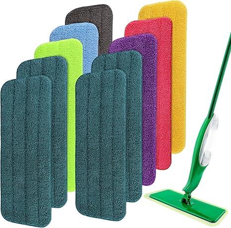 Mop Head Replacement for Libman Freedom Spray Mop - Washable Reusable Wet & Dry Cleaning - Microfiber Spray Mop Pads Refill for Multi-Surface Floor -10 Pack (Colorful) Mop Head Replacement for Libman Freedom Spray Mop - Washable Reusable Wet & Dry Cleaning - Microfiber Spray Mop Pads Refill for Multi-Surface Floor -10 Pack (Colorful)