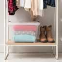 IRIS USA 19 Qt Stackable Plastic Storage Bins with Lids, 4 Pack - BPA-Free, Made in USA - See-Through Organizing Solution, Latches, Durable Nestable Containers, Secure Pull Handle - Clear